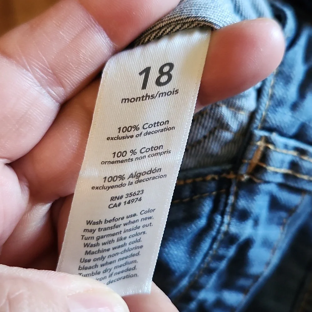 CARTERS 18M Jean Overalls Snap Button Legs